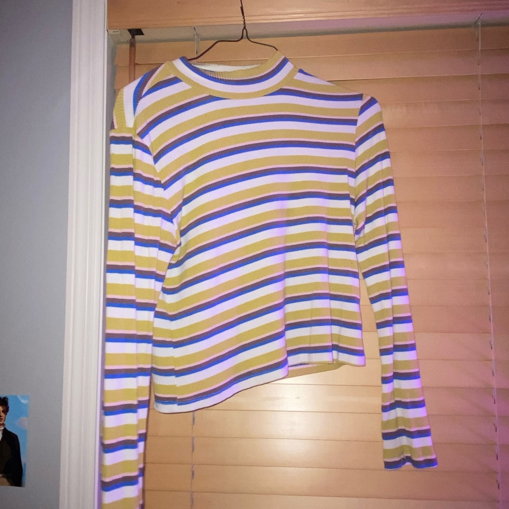 WILD FABLE COLORFUL STRIPED MOCK NECK LONGSLEEVE